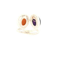 13.83 Ct Amethyst, Moonstone 925 Sterling Silver Ring