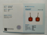 2.15 Ct Cushion Mixed Cut Natural Fire Opal 14K Gold Earrings