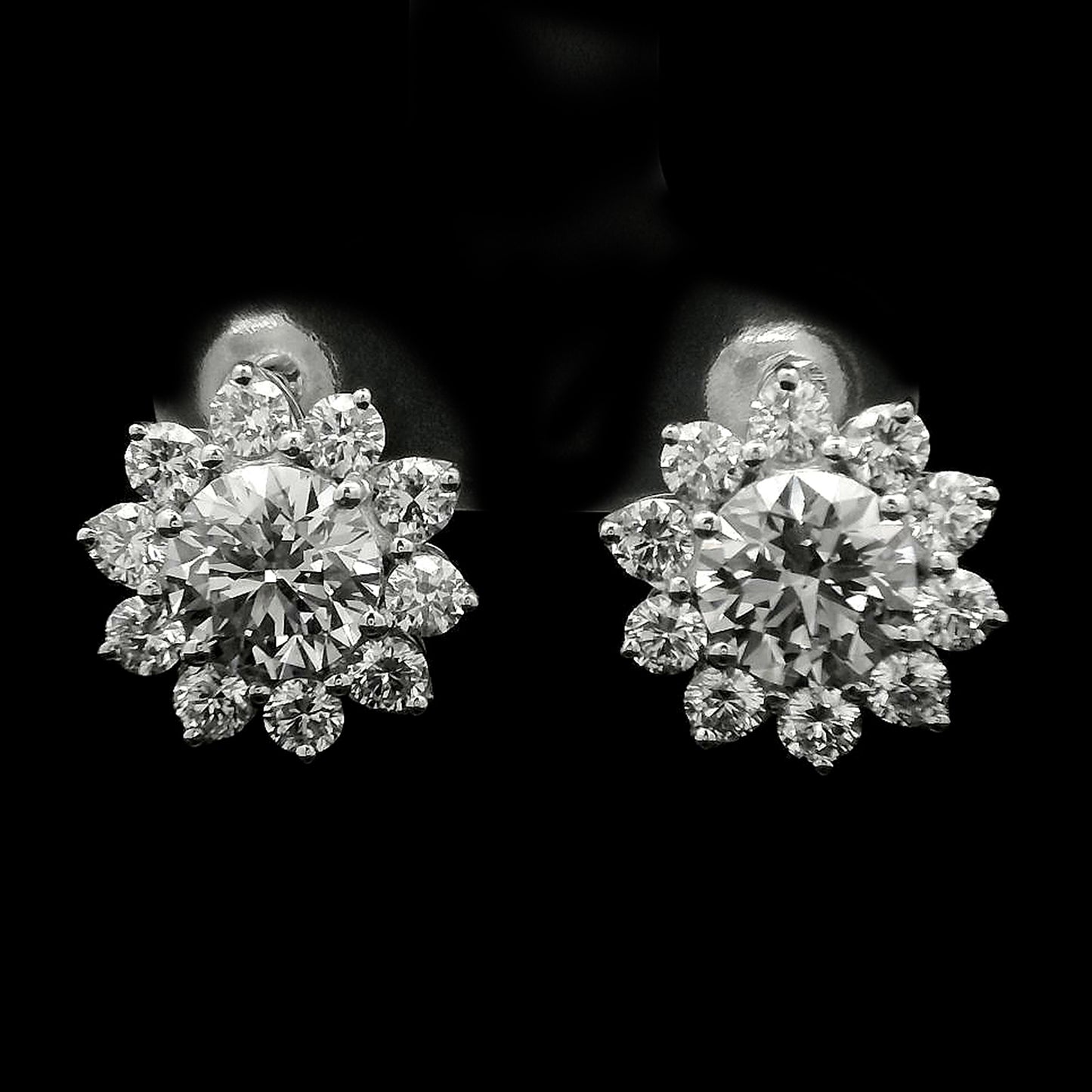 3.70 Carats Lab Grown Diamond 14K Gold Earrings