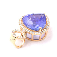 3.22 Ct Pear Mixed Cut Natural Tanzanite 14K Gold Pendant
