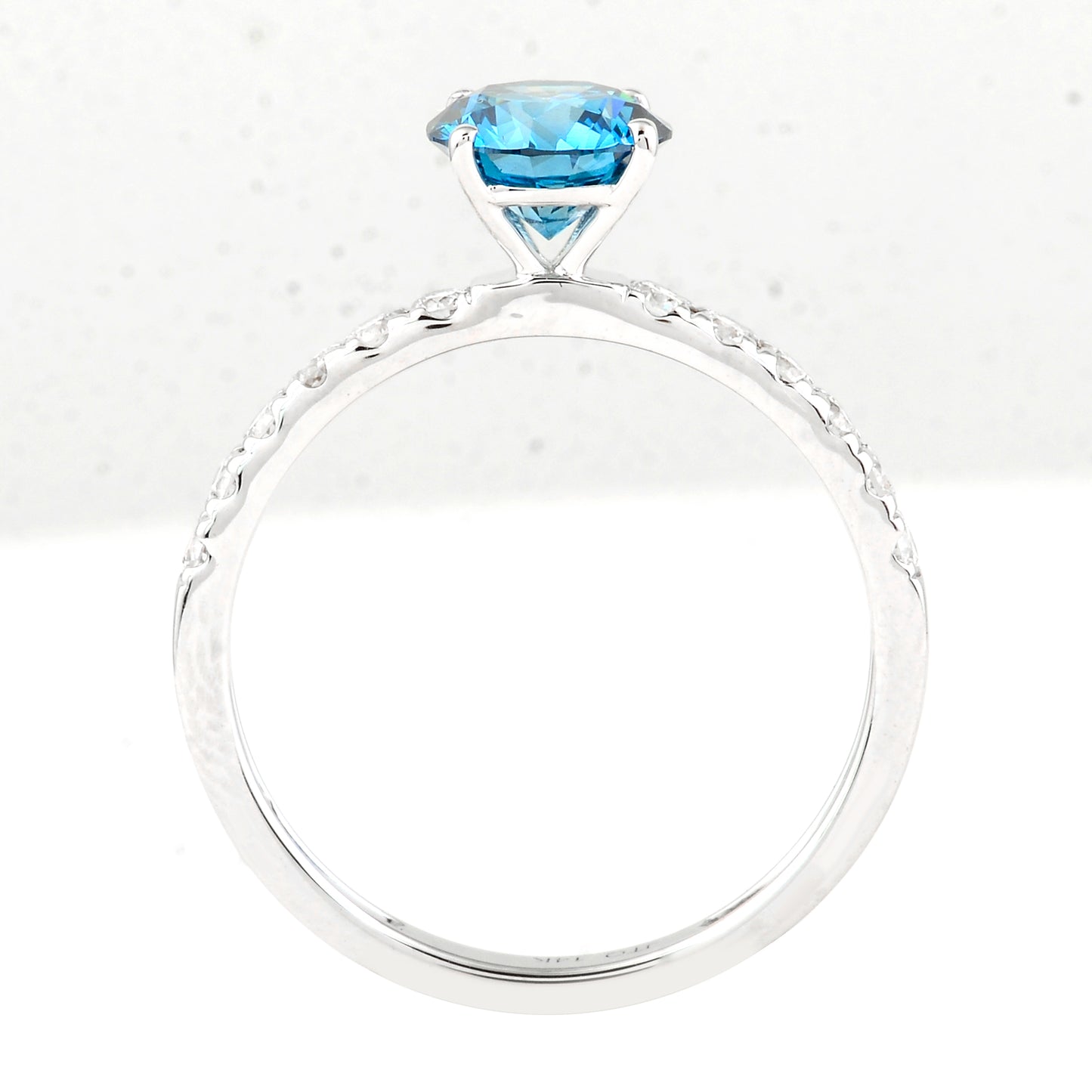 1.43 Carats Blue Lab Grown Diamond 14K Gold Ring