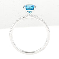 1.43 Carats Blue Lab Grown Diamond 14K Gold Ring