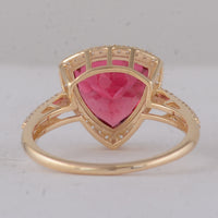 3.62 Ct Trillion Tourmaline 9K Gold Ring