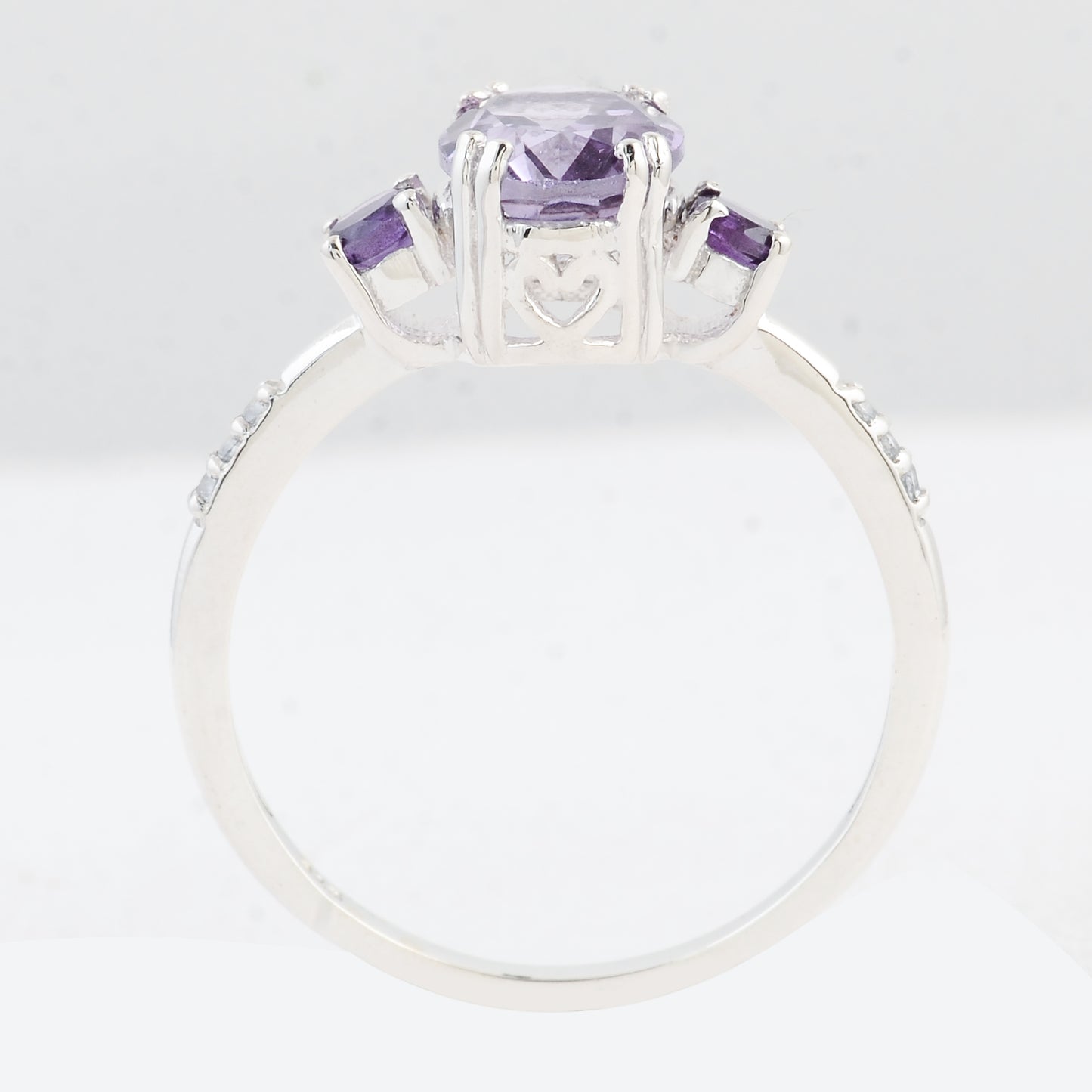 2.04 Ct Oval Amethyst 925 Sterling Silver Ring