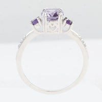 2.04 Ct Oval Amethyst 925 Sterling Silver Ring
