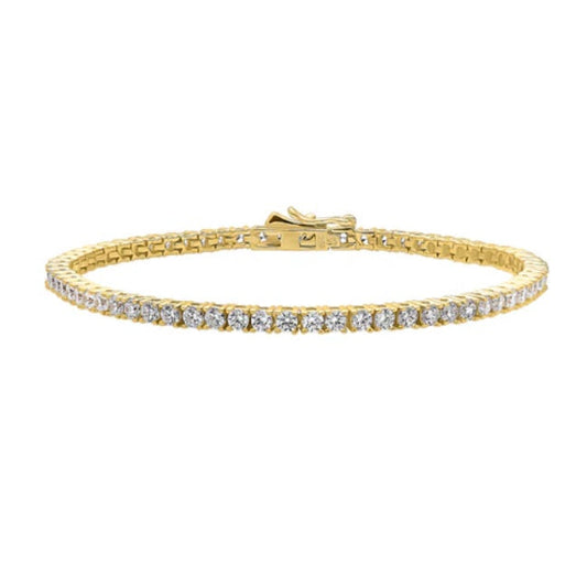 CZ Statement Tennis Bracelet in Gold Flashed Sterling Silver