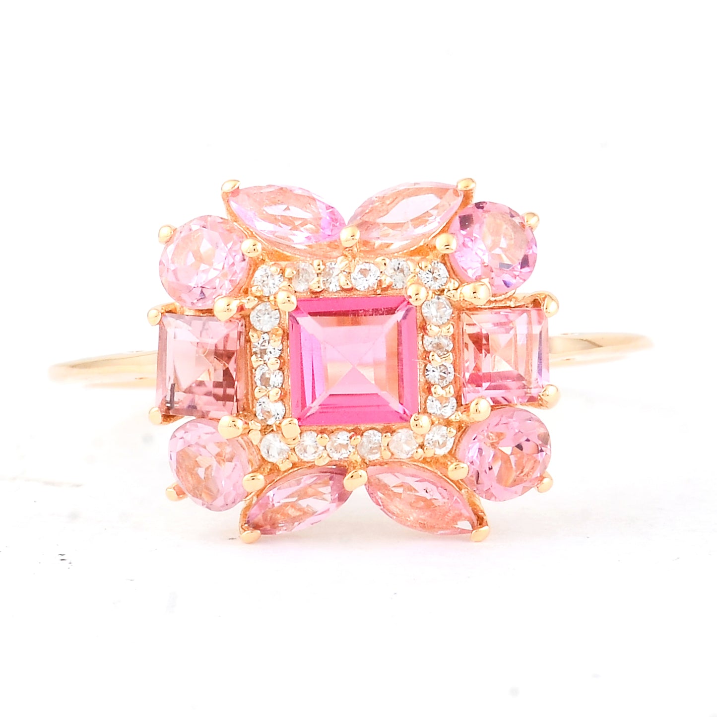 1.57 Ct Square Tourmaline 14K Gold Ring