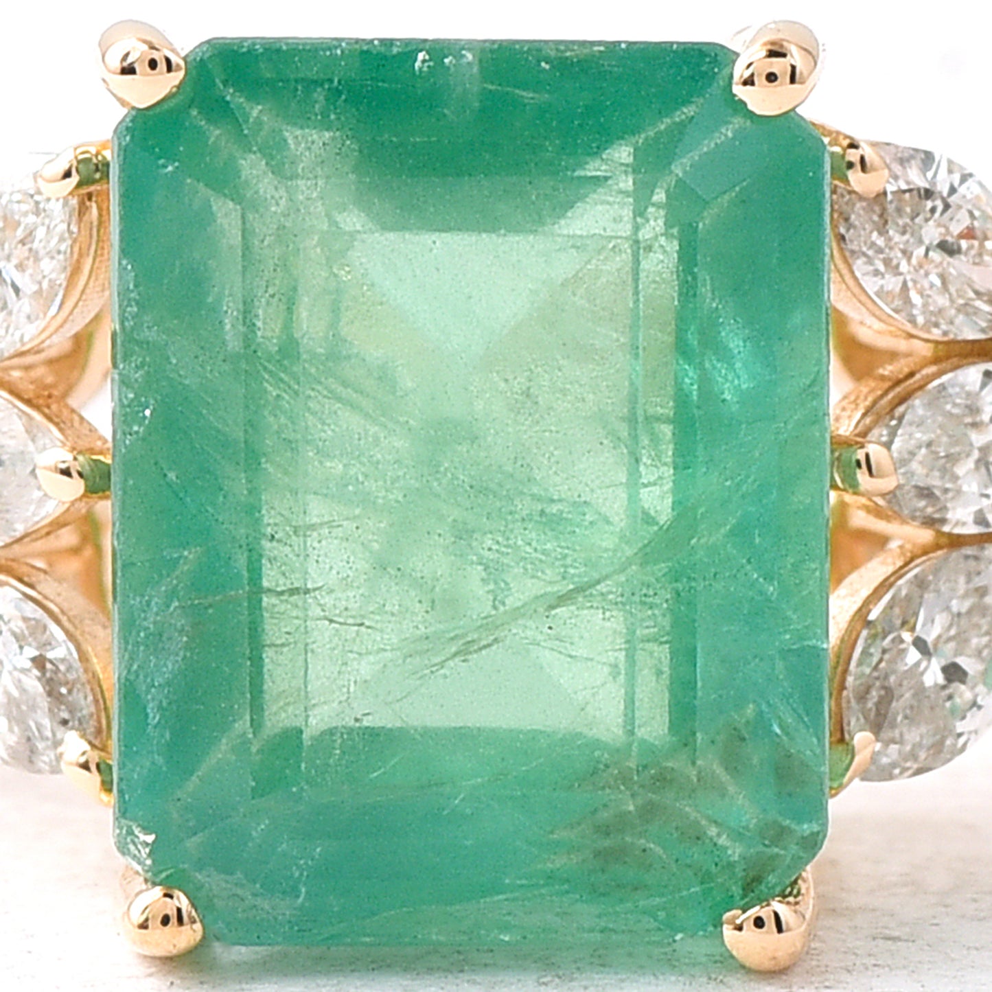 2.84 Ct Octagon Emerald 14K Gold Ring