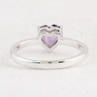 1.17 Ct Heart Amethyst 925 Sterling Silver Ring