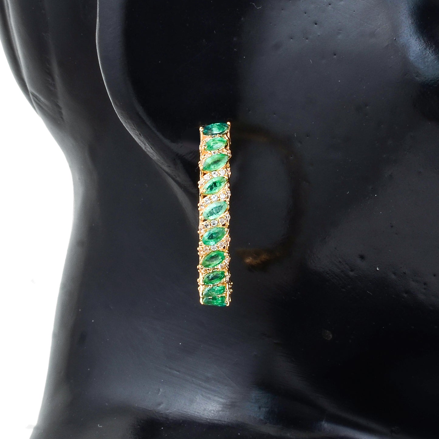2.23 Ct Marquise Emerald 14K Gold Earrings