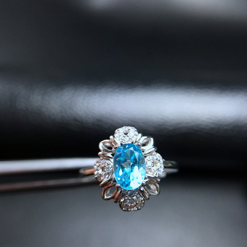 Blue Topaz 925 Sterling Silver Ring