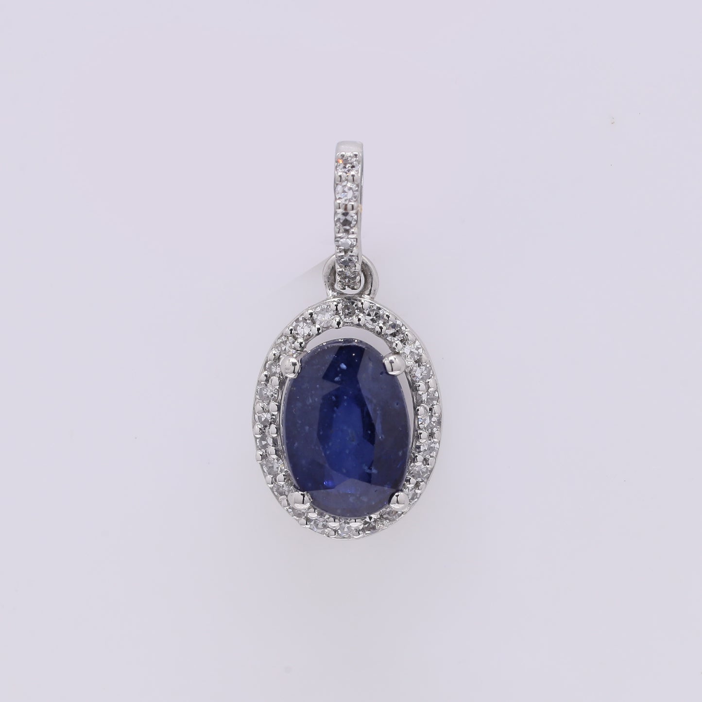 1.47 Ct Oval Mixed Cut Natural Sapphire 950 Platinum Pendant
