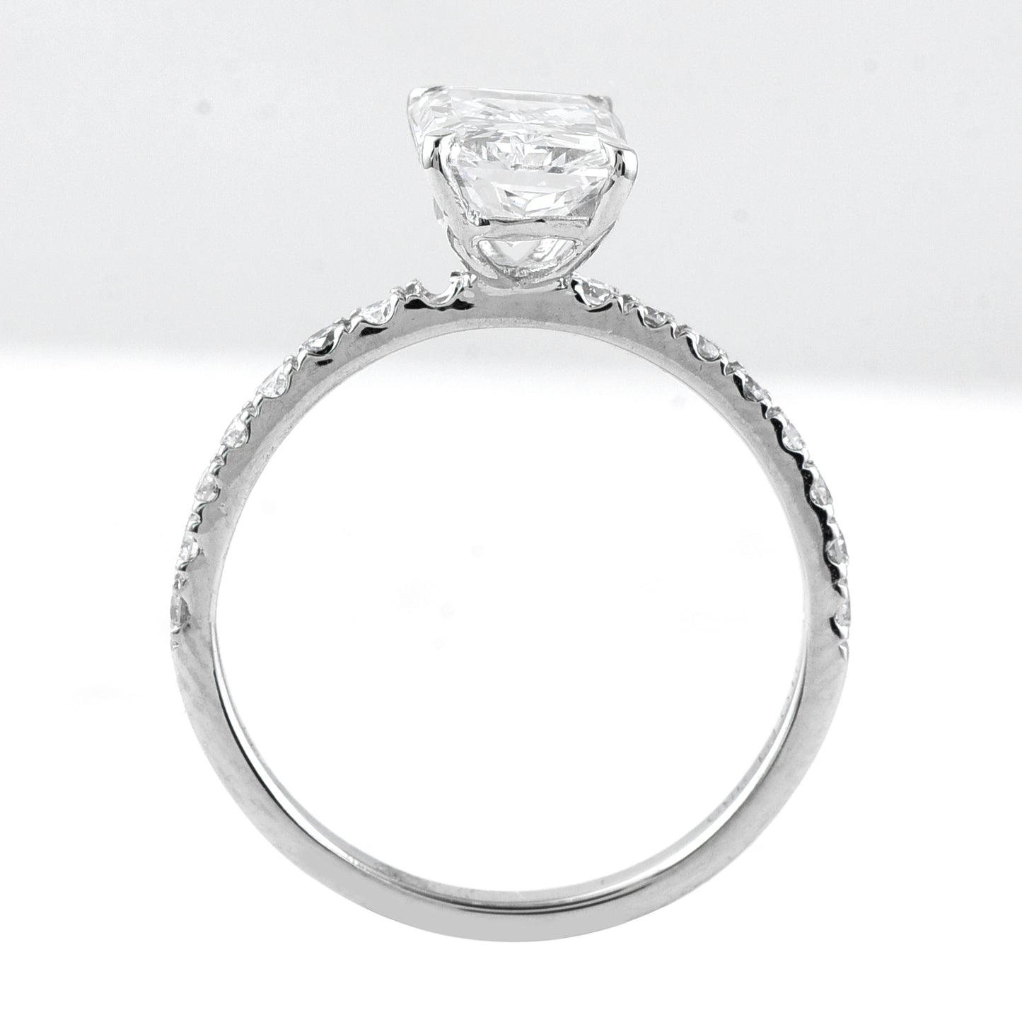 2.24 Ct Cut Cornere Rectangular Modifie Brilliant Lab Grown Diamond 950 Platinum Ring