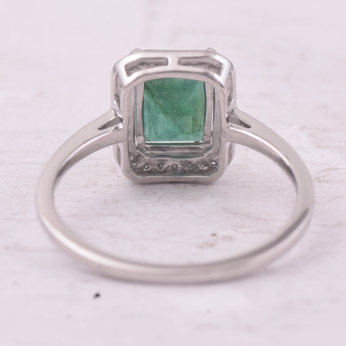 1.69 Ct Octagon Step Cut Natural Emerald 950 Platinum Ring