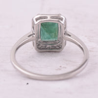1.69 Ct Octagon Step Cut Natural Emerald 950 Platinum Ring