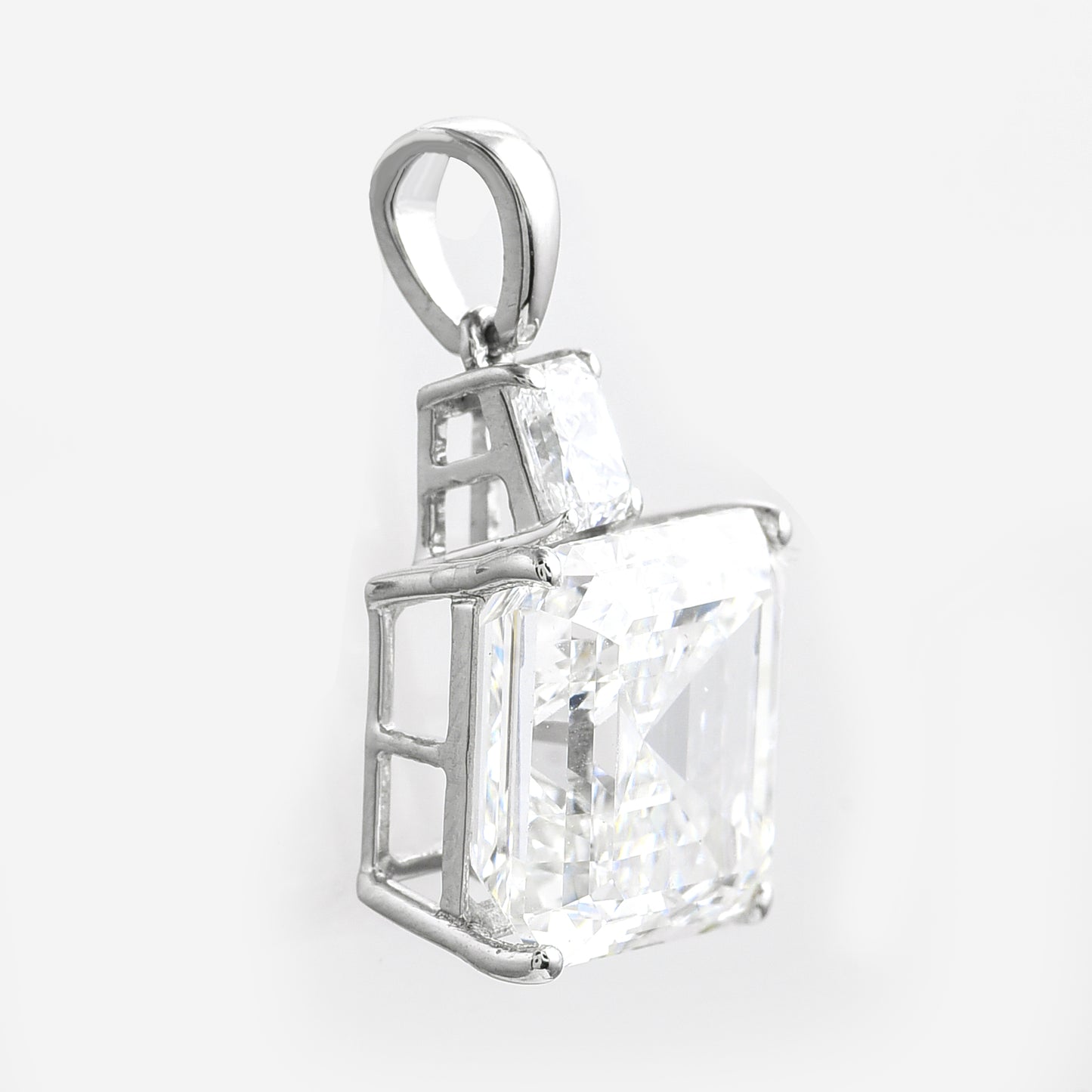 6.22 Ct Asscher Lab Grown Diamond 950 Platinum Pendant