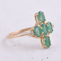 0.93 Ct Oval Natural Emerald 14K Gold Ring
