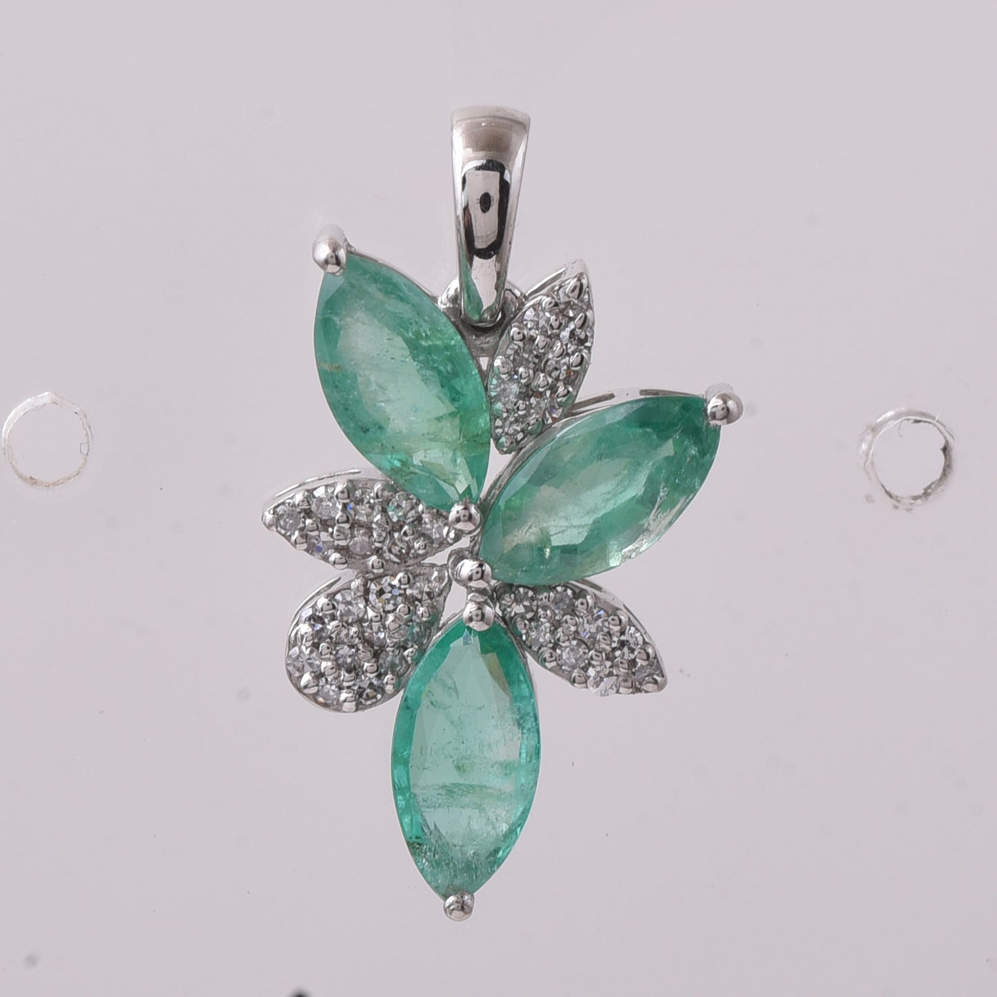 1.59 Ct Marquise Mixed Cut Natural Emerald 950 Platinum Pendant