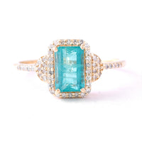 1.43 Ct Octagon Step Cut Natural Emerald 14K Gold Ring