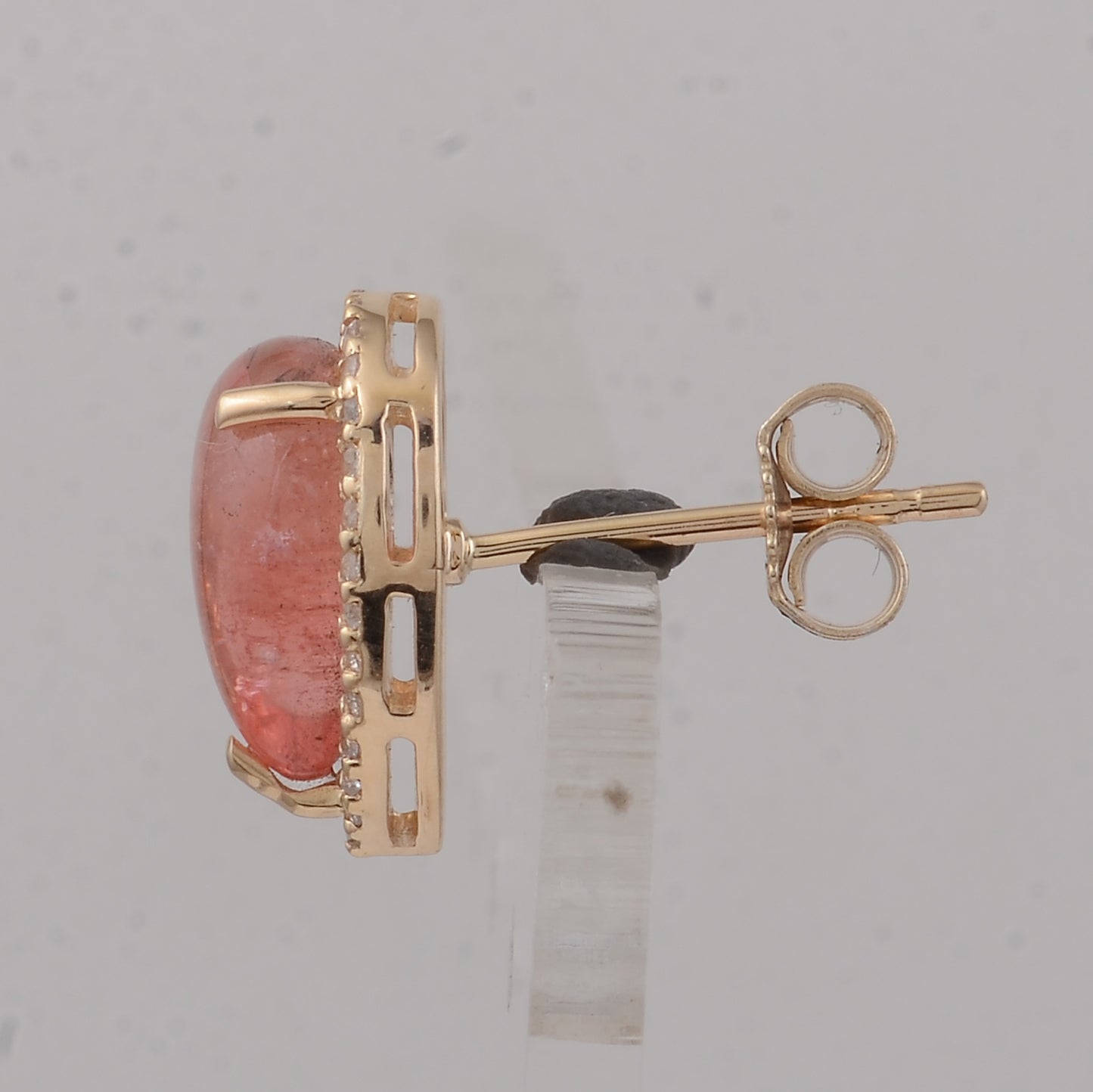 4.02 Ct Pear Pink Tourmaline 9K Gold Earrings