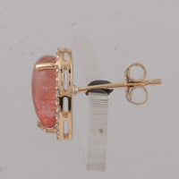4.02 Ct Pear Pink Tourmaline 9K Gold Earrings