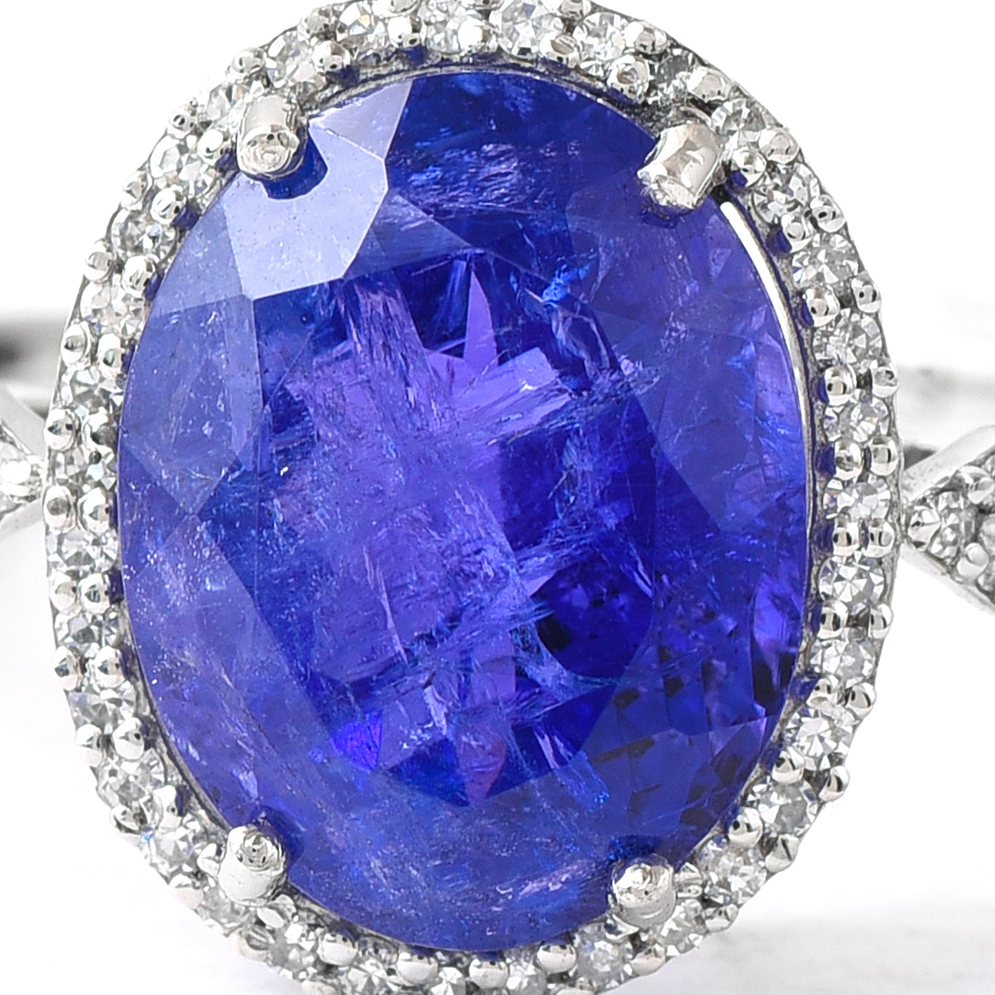 2.93 Ct Oval Mixed Cut Natural Tanzanite 950 Platinum Ring