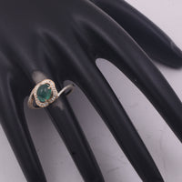 1.55 Ct Oval Cabochon Cut Natural Emerald 14K Gold Ring