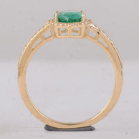 1.50 Ct Oval Emerald 9K Gold Ring