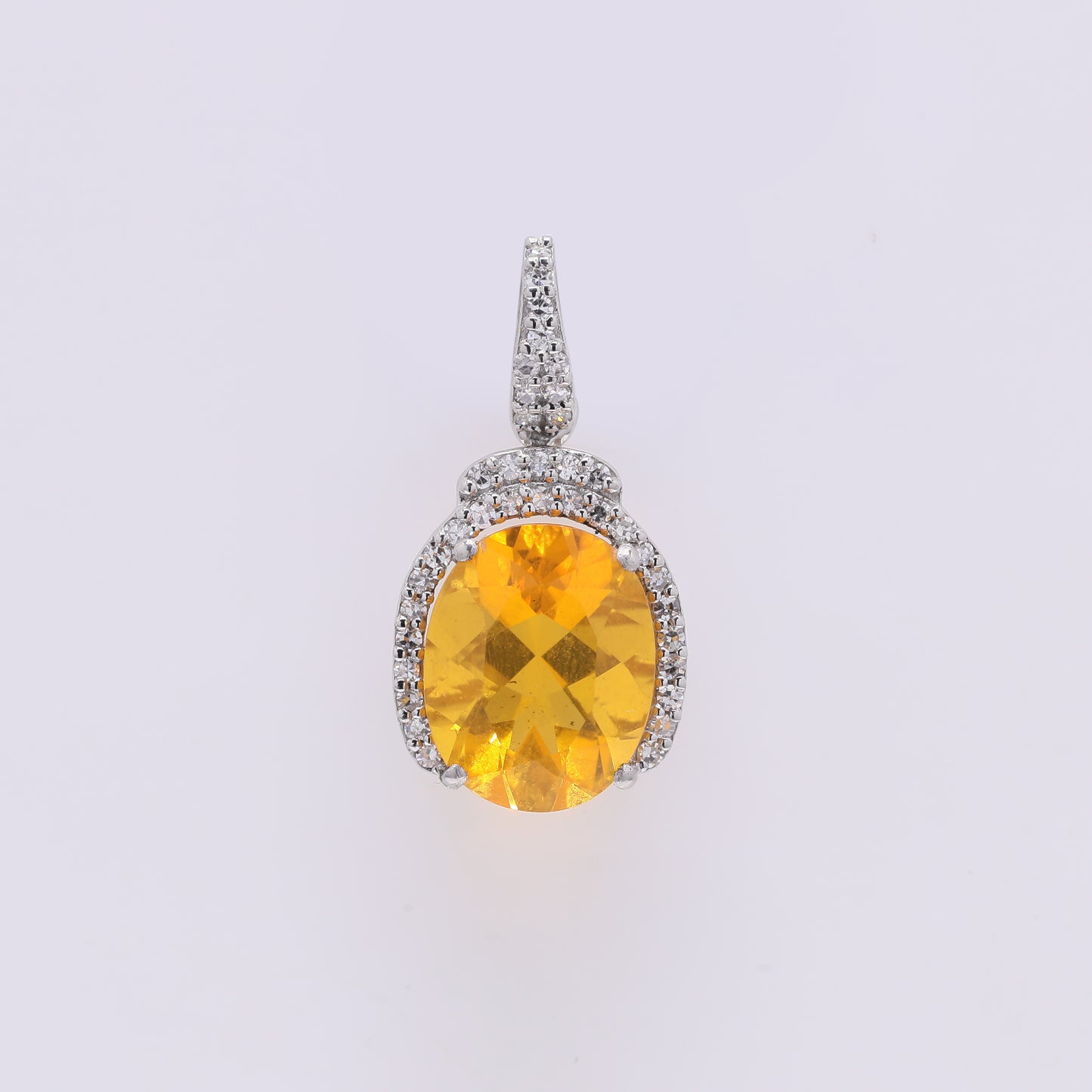 1.85 Ct Oval Mixed Cut Natural Fire Opal 950 Platinum Pendant