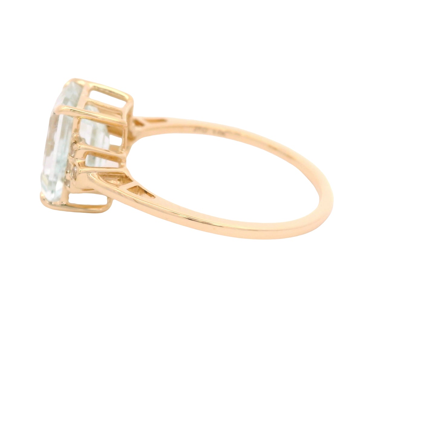 2.50 Ct Octagon Aquamarine 14K Gold Ring