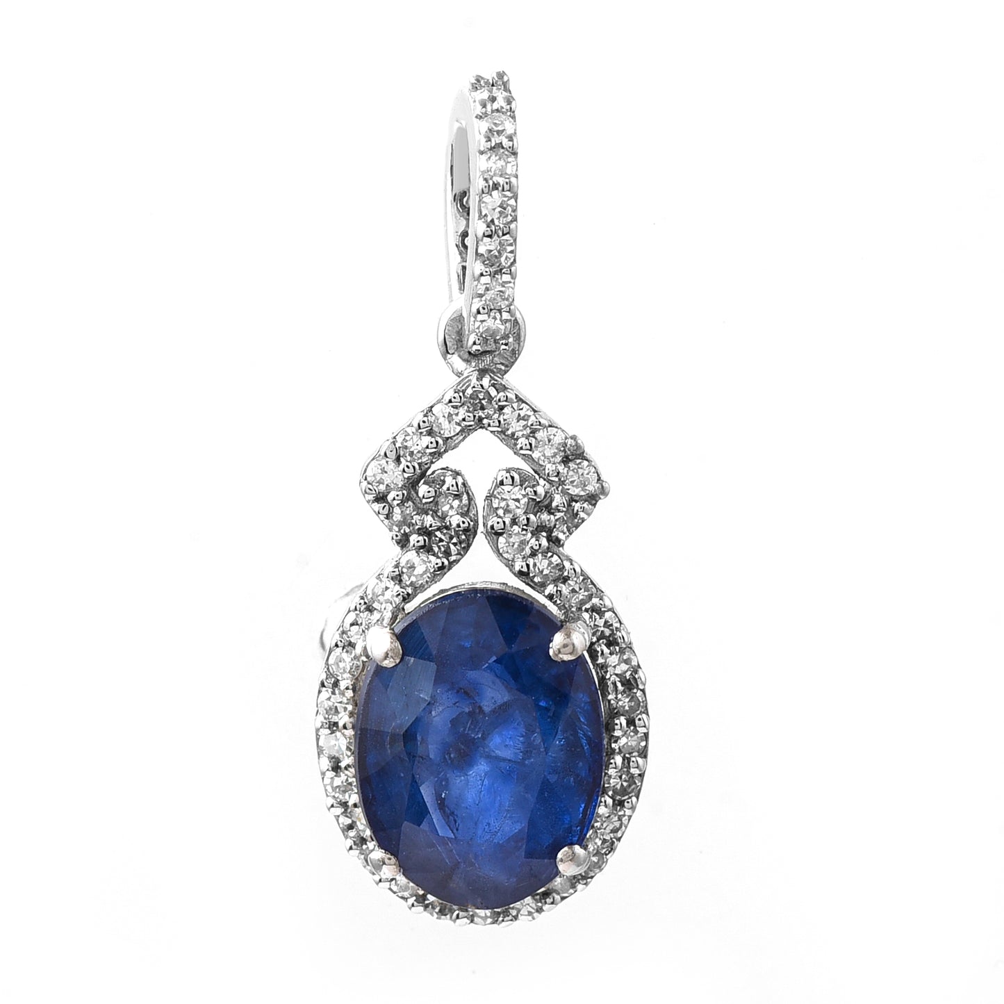 1.89 Ct Oval Sapphire 950 Platinum Pendant