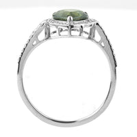 1.97 Ct Pear Mixed Cut Natural Green Sapphire 950 Platinum Ring