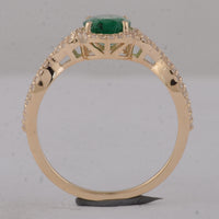 1.44 Ct Oval Emerald 9K Gold Ring