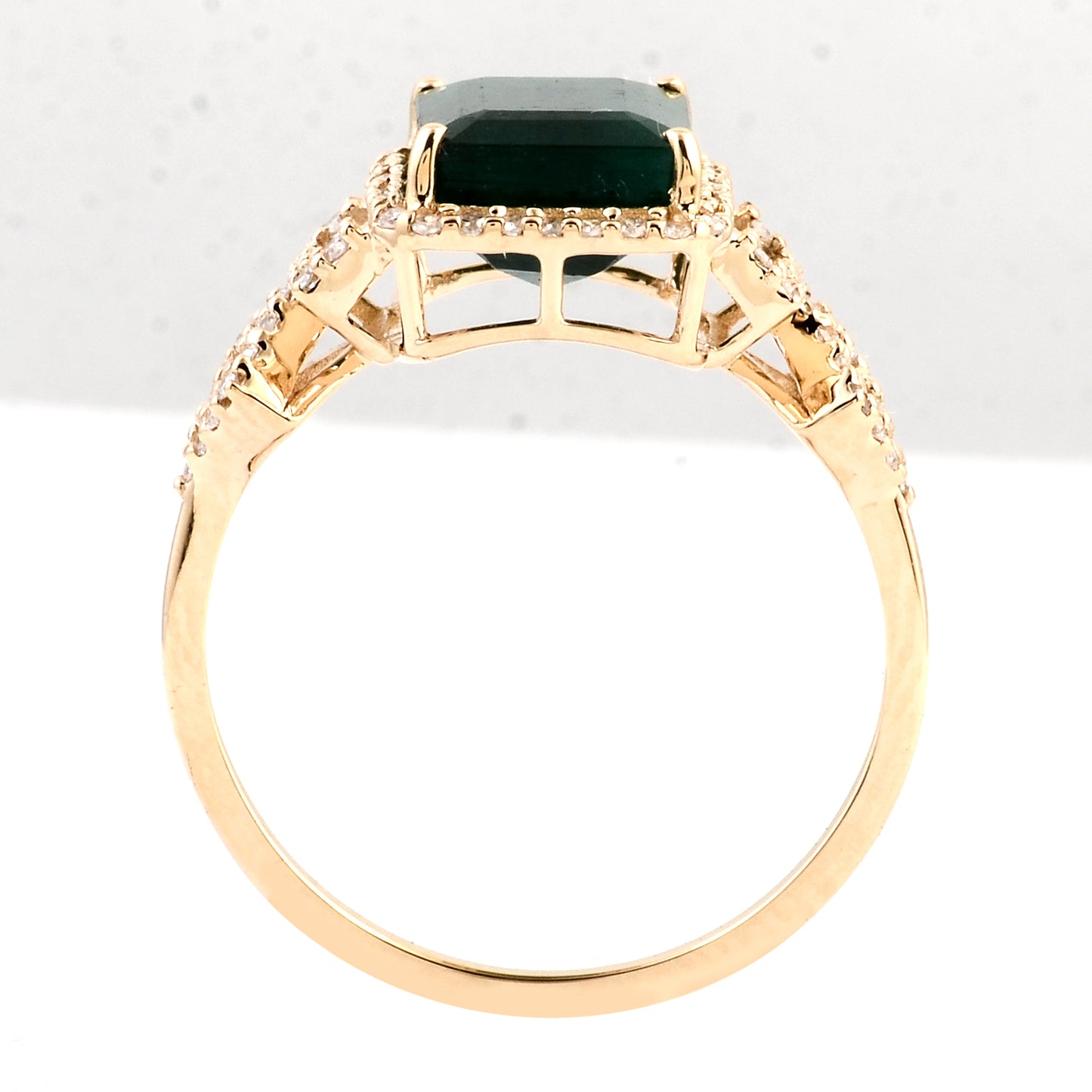 2.71 Ct Emerald Cut Natural Beryl Emerald 14K Gold Ring