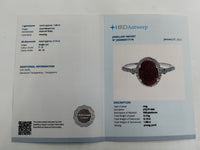 2.01 Ct Oval Mixed Cut Natural Ruby 950 Platinum Ring