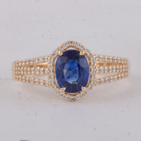 1.81 Ct Oval Sapphire 9K Gold Ring