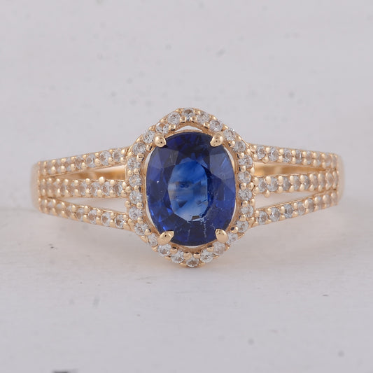 1.81 Ct Oval Sapphire 9K Gold Ring