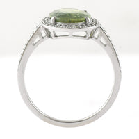 2.66 Ct Cushion Mixed Cut Natural Green Sapphire 950 Platinum Ring