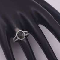 2.42 Ct Oval Mixed Cut Natural Green Sapphire 950 Platinum Ring