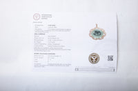 4.93 Ct Round Mixed Cut Natural Beryl Emerald 14K Gold Pendant