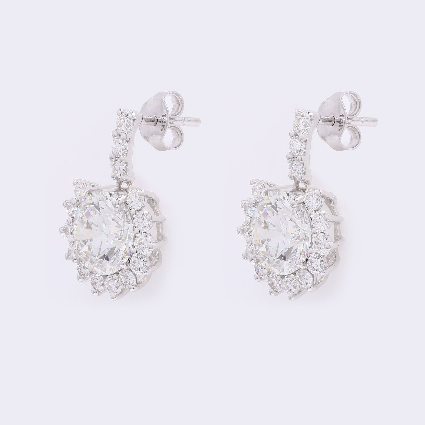 4.07 Carats Lab Grown Diamond 14K Gold Earrings