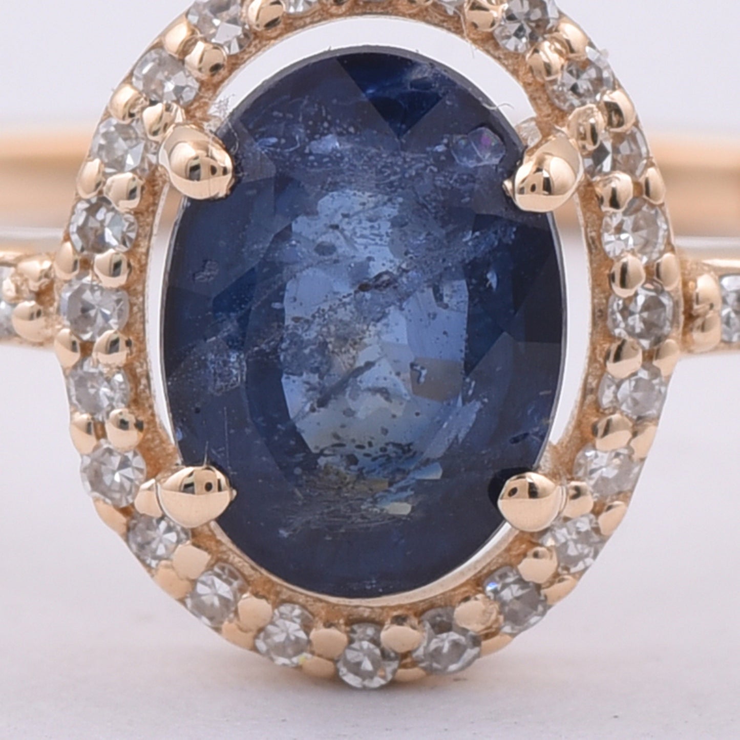 1.41 Ct Oval Natural Sapphire 14K Gold Ring