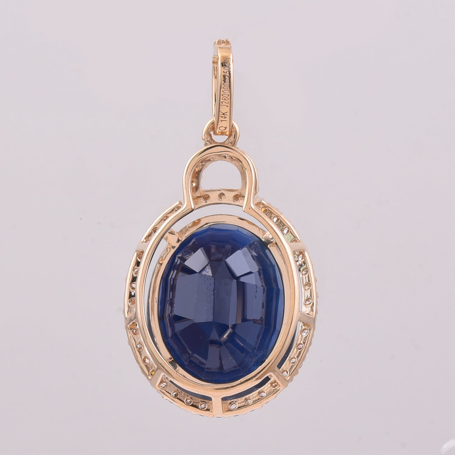 7.69 Ct Oval Mixed Cut Natural Sapphire 14K Gold Pendant