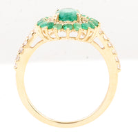 1.72 Ct Oval Emerald 14K Gold Ring