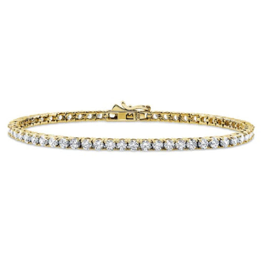 CZ Statement Tennis Bracelet in Gold Flashed Sterling Silver