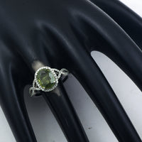 2.62 Ct Oval Mixed Cut Natural Green Sapphire 950 Platinum Ring