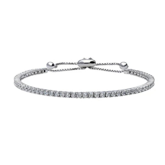 Bar CZ Statement Tennis Bracelet in Sterling Silver