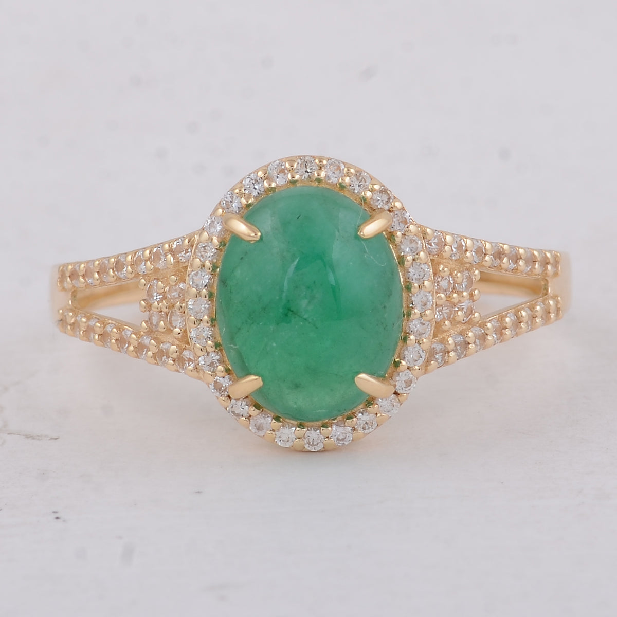 2.01 Ct Oval Emerald 9K Gold Ring