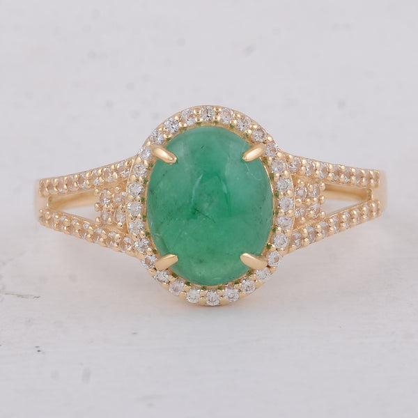 2.01 Ct Oval Emerald 9K Gold Ring