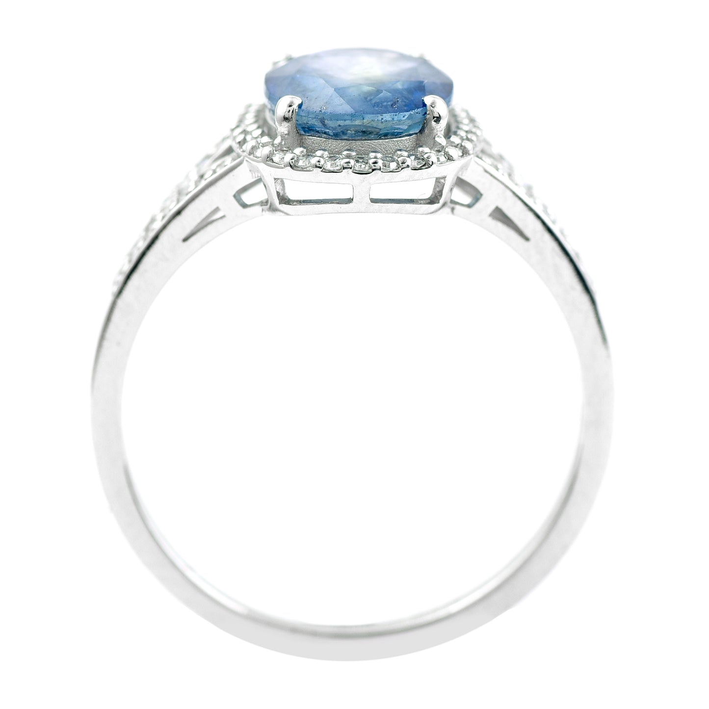 2.53 Ct Oval Mixed Cut Natural Sapphire 950 Platinum Ring
